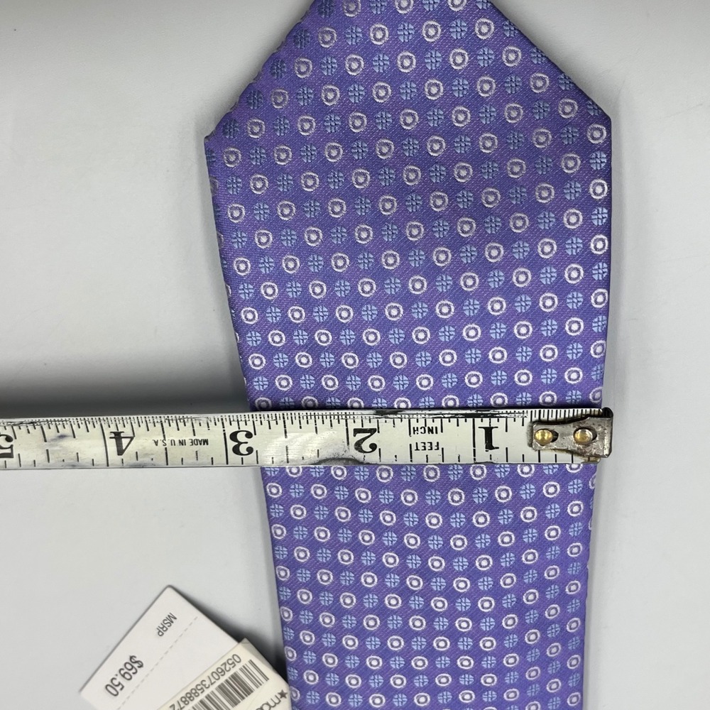 Calvin Klein Mens Purple Geometric Silk Blend Necktie K7981217500 NEW - Picture 3 of 11
